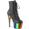 ADORE-1020RC Plateau Stiefel - Schwarz Matt/Regenbogen | Pleaser