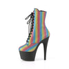 ADORE-1020REFL-02 Plateau Stiefeletten - Regenbogen Effekt | Pleaser