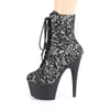 ADORE-1020SPLAT Plateau Stiefeletten - Schwarz Holo | Pleaser