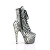 ADORE-1020SPWR Plateau Stiefeletten - Grau Schlangenmuster | Pleaser