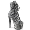 ADORE-1020SPWR Plateau Stiefeletten - Grau Schlangenmuster | Pleaser