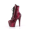 ADORE-1020SPWR Plateau Stiefeletten - Violettes Schlangenmuster | Pleaser