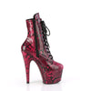 ADORE-1020SPWR Plateau Stiefeletten - Violettes Schlangenmuster | Pleaser