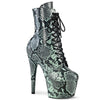 ADORE-1020SPWR Plateau Stiefeletten - Hellblaues Schlangenmuster von Pleaser