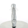 ADORE-1020SQ-02 Plateau Stiefeletten Silber/Glitzer | Pleaser