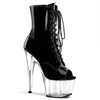 ADORE-1021 Plateau Stiefeletten - Schwarz/Transparent | Pleaser