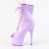 ADORE-1021 Plateau Peeptoe Stiefeletten Violett Lack | Pleaser