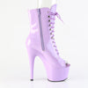 ADORE-1021 Plateau Peeptoe Stiefeletten Violett Lack | Pleaser
