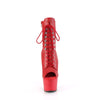 ADORE-1021 Plateau Peeptoe Stiefeletten - Rot Matt | Pleaser