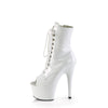 ADORE-1021 Plateau Peeptoe Stiefeletten - Weiß Lack | Pleaser