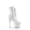 ADORE-1021 Plateau Peeptoe Stiefeletten - Weiß Lack | Pleaser