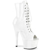 ADORE-1021 Plateau Peeptoe Stiefeletten - Weiß Lack | Pleaser