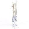 ADORE-1021C-2 Plateau Stiefeletten Silber/Transparent | Pleaser