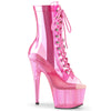 ADORE-1021C-T Plateau Stiefeletten Pink Durchsichtig | Pleaser