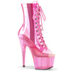 ADORE-1021C-T Plateau Stiefeletten Pink Durchsichtig | Pleaser