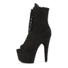 ADORE-1021FS Plateau Stiefeletten - Schwarz Samt | Pleaser