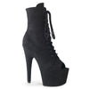 ADORE-1021FS Plateau Stiefeletten - Schwarz Samt | Pleaser