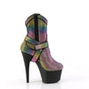 ADORE-1029RS Plateau Stiefeletten Mehrfarbig Glitzer Strass von Pleaser – Ansicht 5