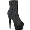ADORE-1031 Plateau Stiefeletten - Schwarz mit Steinchen | Pleaser