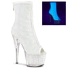 ADORE-1031GM Plateau Stiefeletten - Stoff Weiß | Pleaser