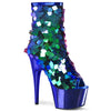 ADORE-1031SSQ Plateau Stiefeletten - Blau/Grün | Pleaser
