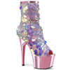 ADORE-1031SSQ Plateau Stiefeletten - Baby Pink/Opal | Pleaser
