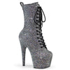 ADORE-1040GR Plateau Stiefeletten Silber | Pleaser