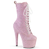ADORE-1040GR - Plateau Stiefeletten - Rosa Glitzer | Pleaser
