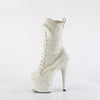 ADORE-1040GR - Plateau Stiefeletten - Weiss Glitzer | Pleaser