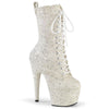 ADORE-1040GR - Plateau Stiefeletten - Weiss Glitzer | Pleaser