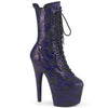 ADORE-1040SPF Plateau Stiefeletten Blau Schimmernd | Pleaser