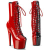 ADORE-1040TT Plateau Stiefel - Halb Rot Halb Schwarz Lack | Pleaser