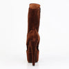 ADORE-1045VEL Plateau Stiefeletten Braun Velour | Pleaser