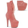 ADORE-1045VEL Plateau Stiefeletten Rosa/Lachs Velour | Pleaser