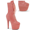 ADORE-1045VEL Plateau Stiefeletten Rosa/Lachs Velour | Pleaser