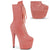 ADORE-1045VEL Plateau Stiefeletten Rosa/Lachs Velour | Pleaser
