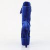 ADORE-1045VEL Plateau Stiefeletten - Blau Velour | Pleaser