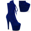ADORE-1045VEL Plateau Stiefeletten - Blau Velour | Pleaser