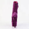 ADORE-1045VEL Plateau Stiefeletten Lila Mehrfarbig Velour/Wildleder von Pleaser – Ansicht 4