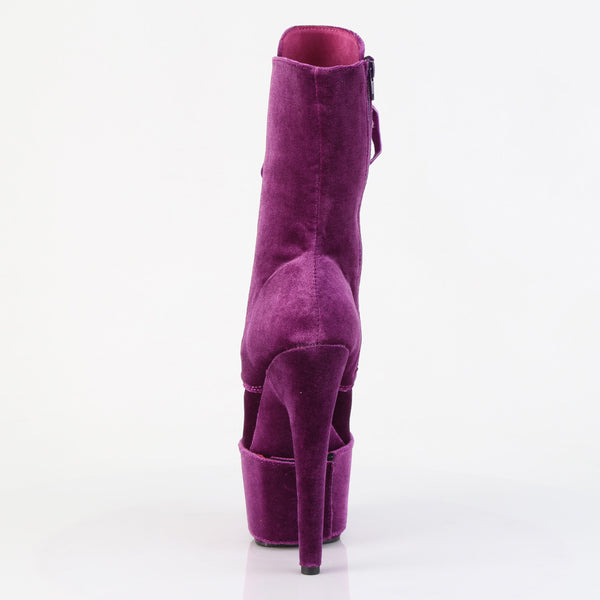 ADORE-1045VEL Plateau Stiefeletten Lila Mehrfarbig Velour/Wildleder von Pleaser – Ansicht 4