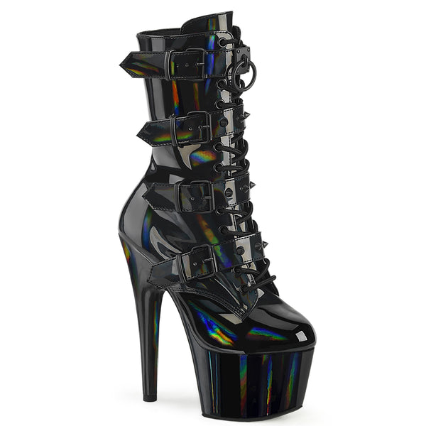ADORE-1046 - Plateau Stiefeletten - Schwarz Schimmer von Pleaser