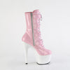 ADORE-1046TT Plateau Stiefeletten Rosa/Weiß | Pleaser