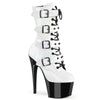 ADORE-1046TT Plateau Stiefeletten Weiß/Schwarz | Pleaser