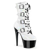 ADORE-1046TT Plateau Stiefeletten Weiß/Schwarz | Pleaser
