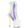 ADORE-1047 - Plateau Stiefeletten - Weiss Hologramm | Pleaser