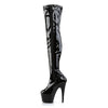 ADORE-3000 Plateau Overknee Stiefel Schwarz Lack | Pleaser