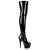 ADORE-3000 Plateau Overknee Stiefel Schwarz Lack | Pleaser