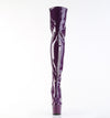 ADORE-3000 Plateau Overknee Stiefel Dunkel Violett Lack Stretch | Pleaser