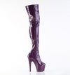 ADORE-3000 Plateau Overknee Stiefel Dunkel Violett Lack Stretch | Pleaser