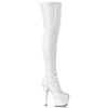 ADORE-3000 Plateau Overknee Stiefel Weiss | Pleaser